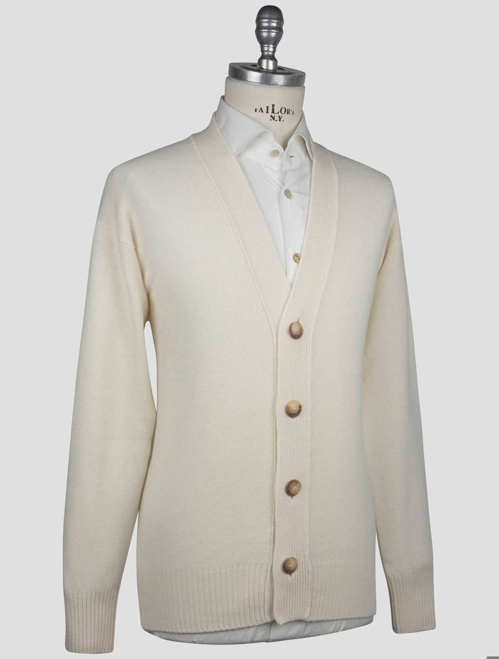 Gran Sasso Gran Sasso White Virgin Wool Cardigan White 001