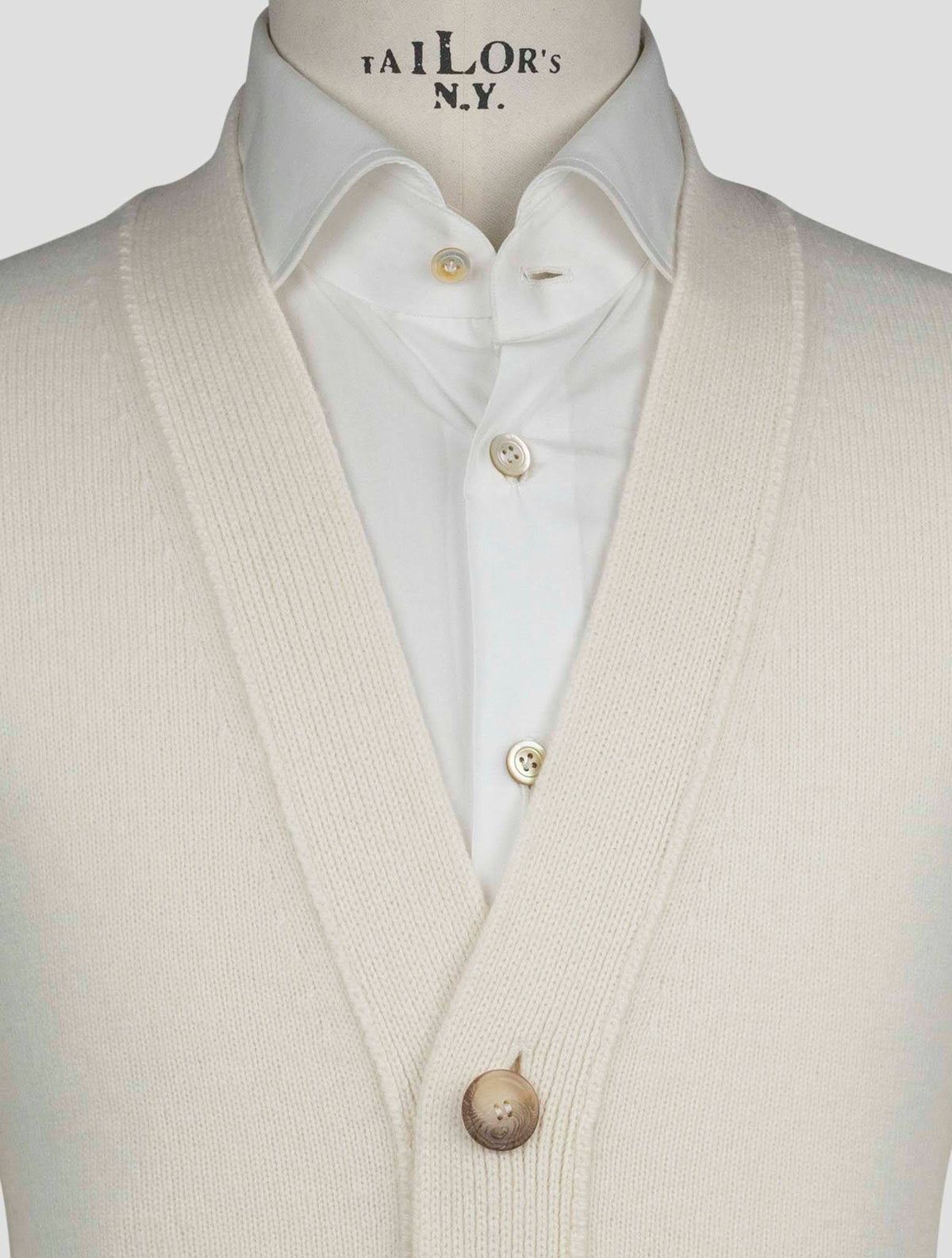 Gran Sasso White Virgin Wool Cardigan