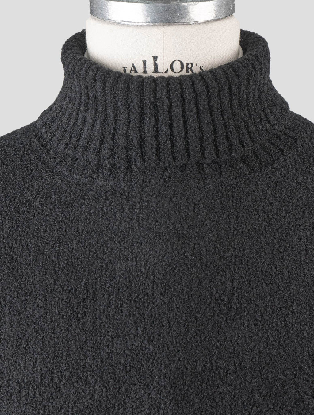 Gran Sasso Black Virgin Wool Pa Sweater Turtleneck
