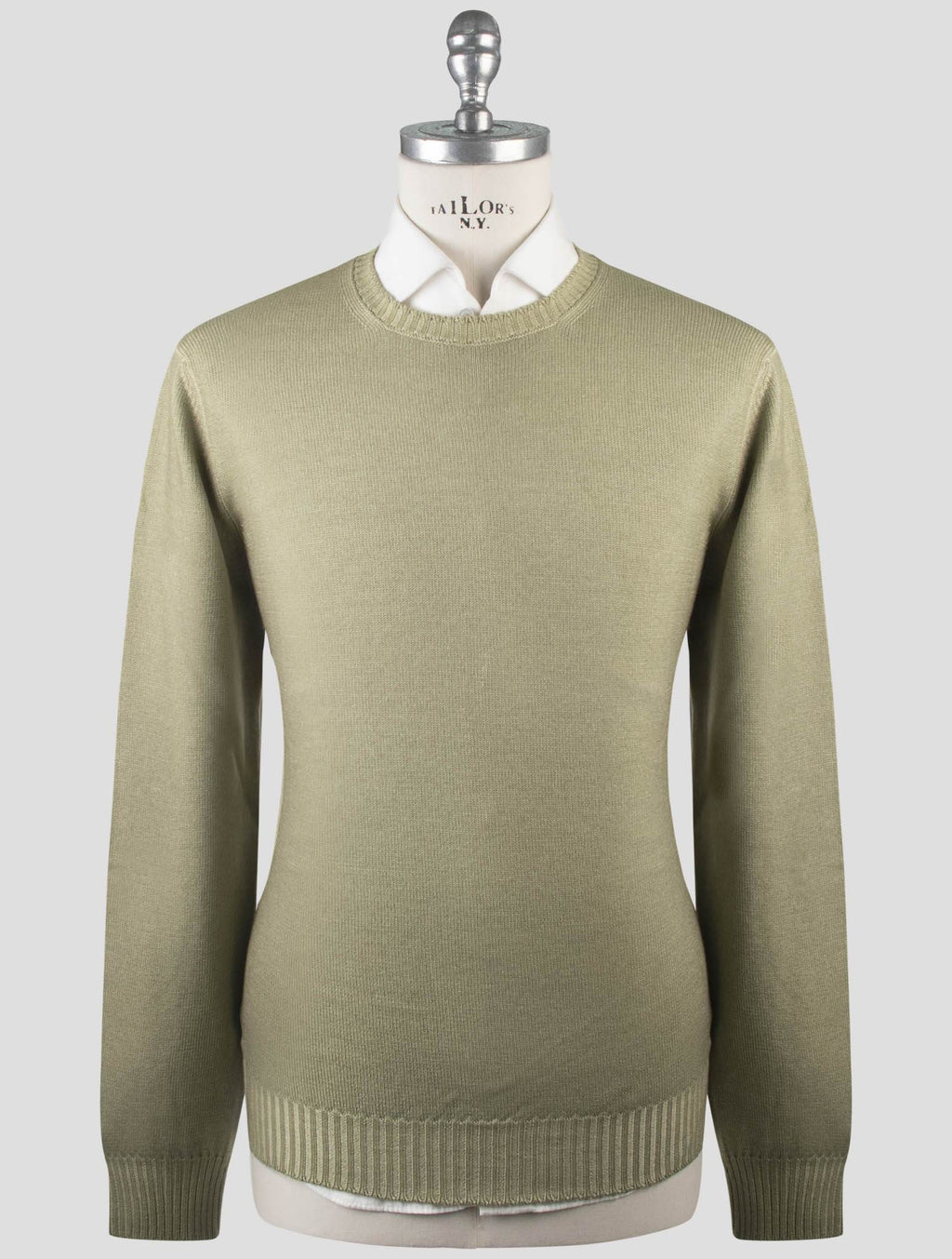 Gran Sasso Green Virgin Wool Sweater Crewneck