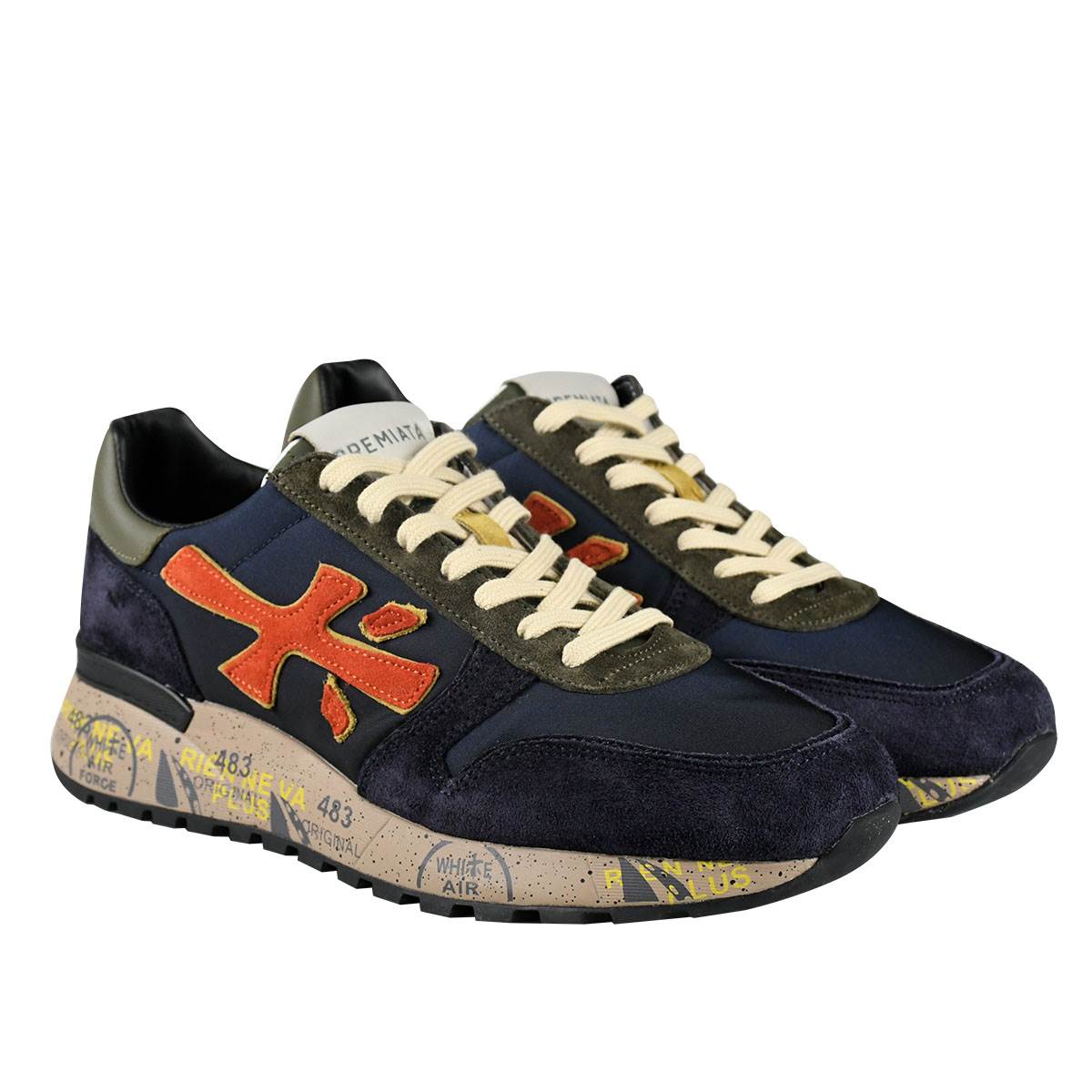 Premiata Multicolor Leather Suede Pa Sneakers 1