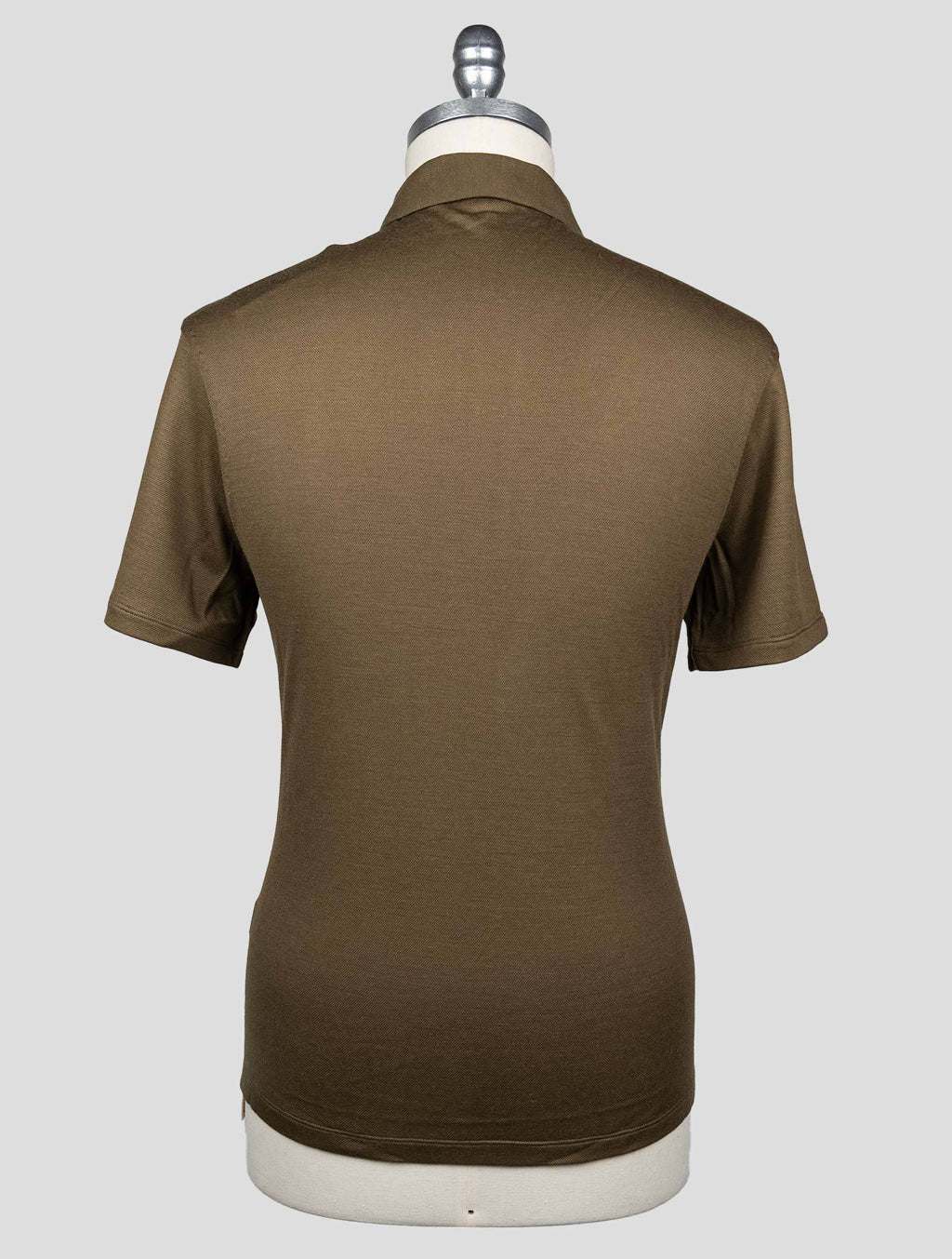 Isaia Green Wool Polo Half Zip 5