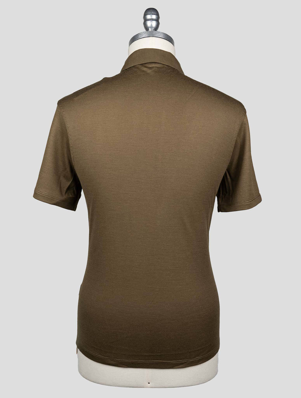 Isaia Green Wool Polo Half Zip 5