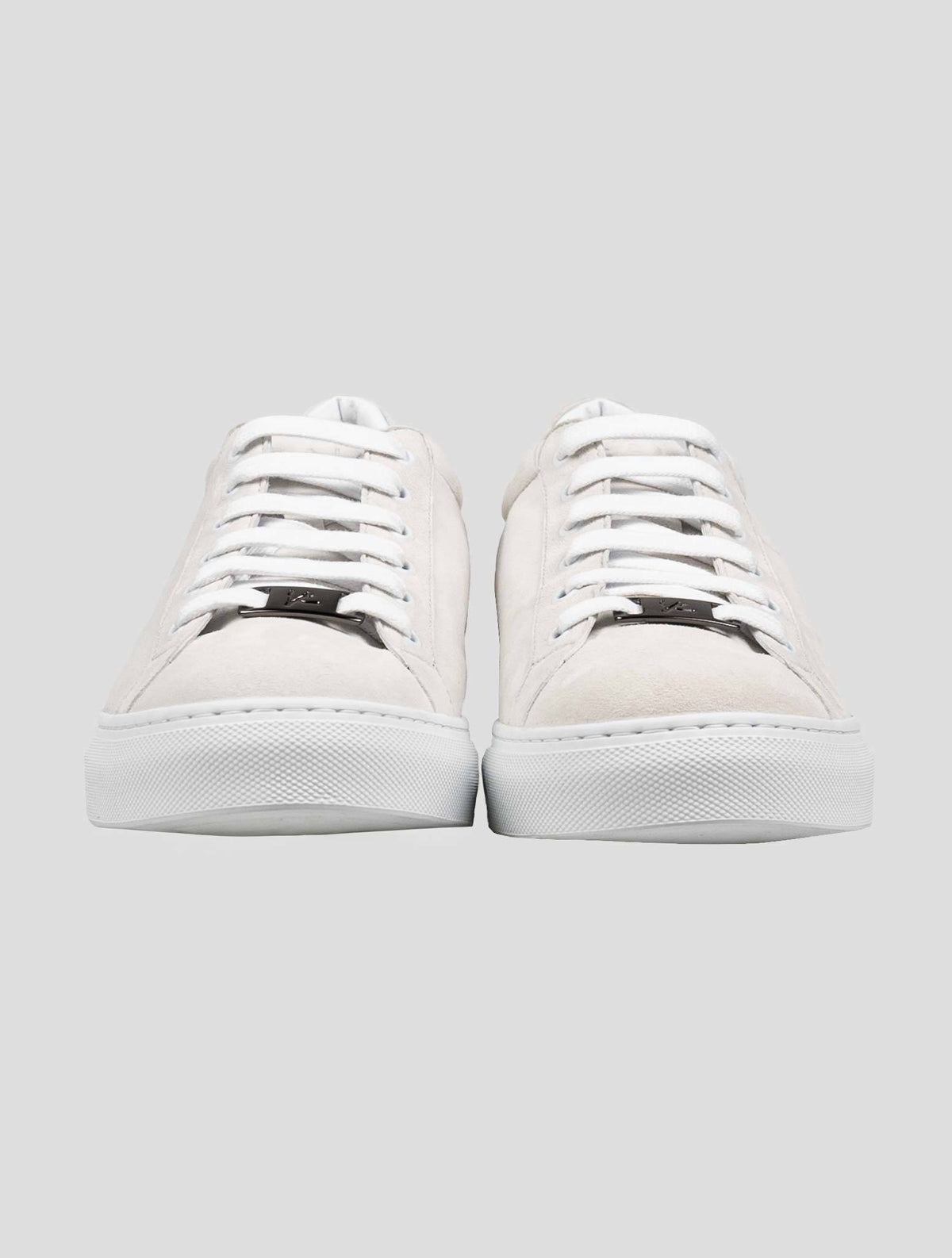 Isaia White Leather Suede Shoes 2
