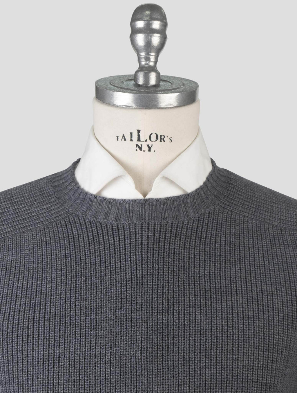 Gran Sasso Gray Virgin Wool Sweater Crewneck