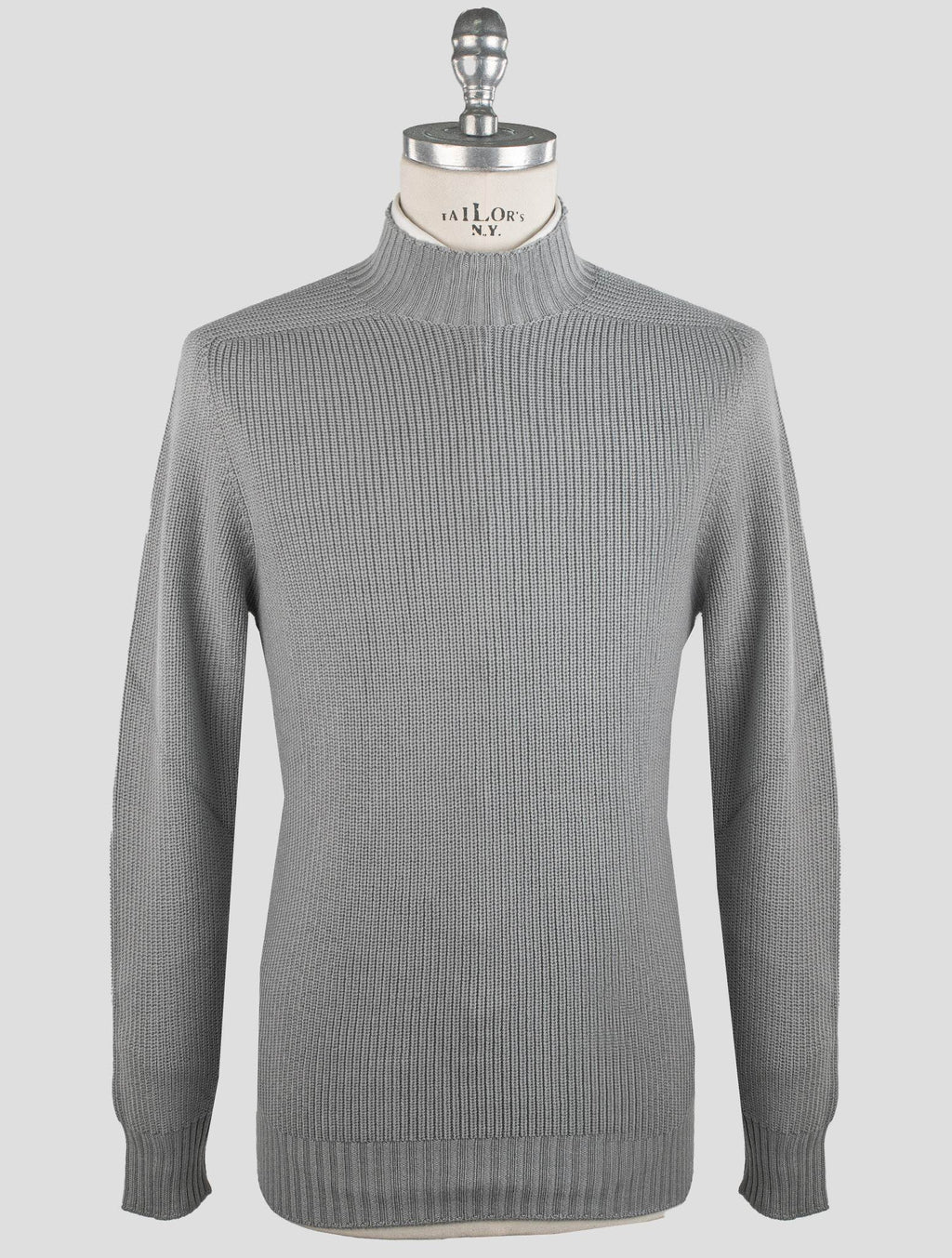 Gran Sasso Gray Virgin Wool Sweater Half Neck