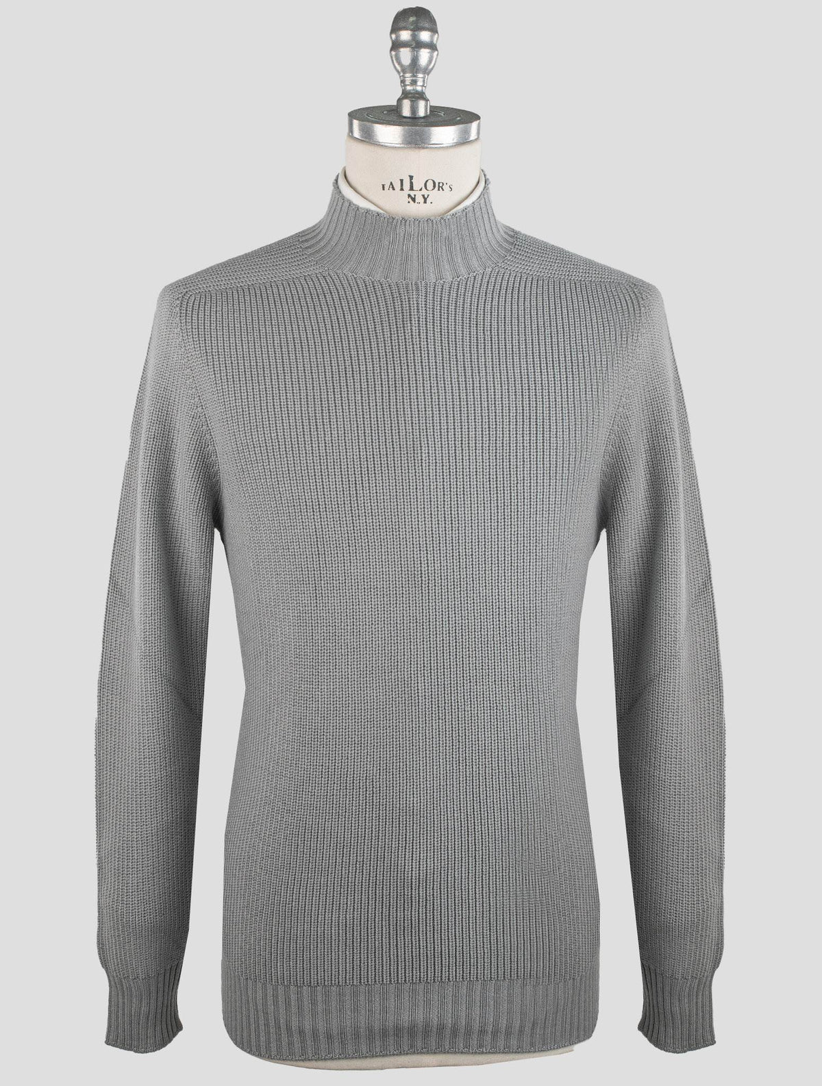 Gran Sasso Gray Virgin Wool Sweater Half Neck