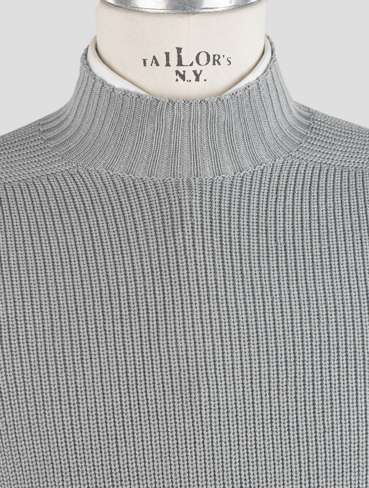 Gran Sasso Gray Virgin Wool Sweater Half Neck