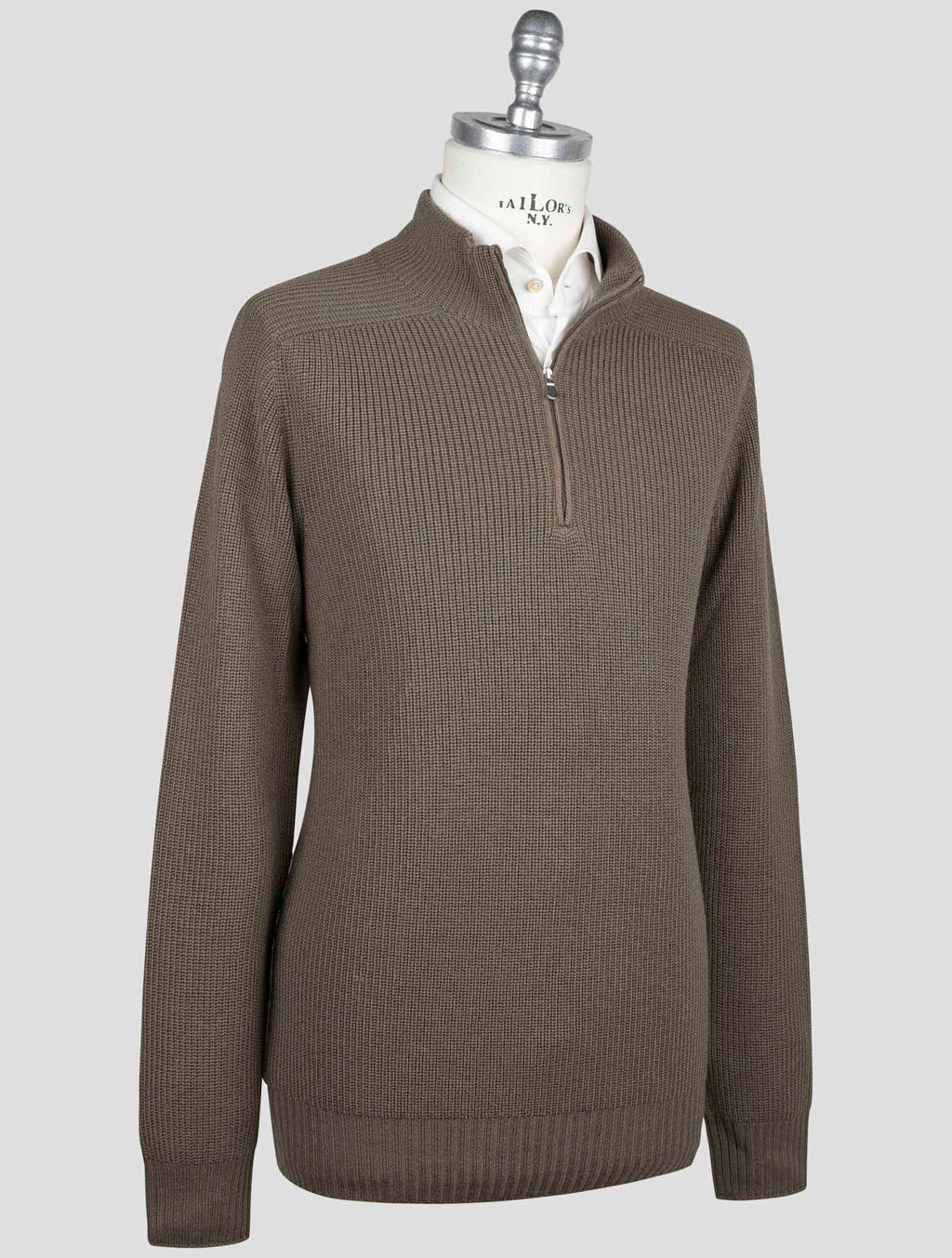 Gran Sasso Gran Sasso Green Virgin Wool Sweater Half Zip Green 001