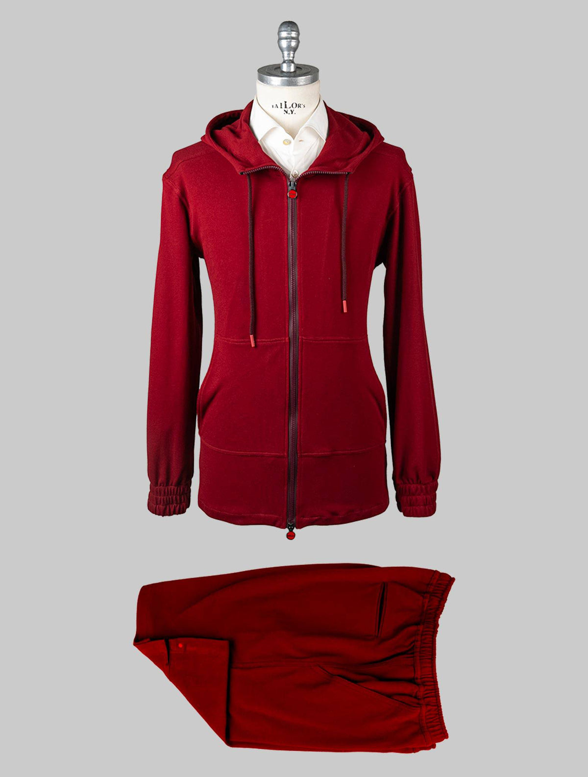 Kiton Red Cotton Tracksuit Short Pants KMY60 1