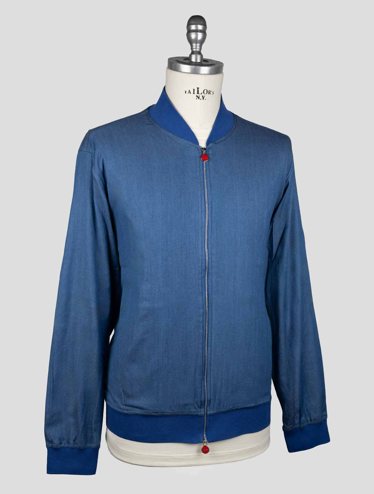 Kiton Light Blue Cotton Ea Coat KCZ24 2