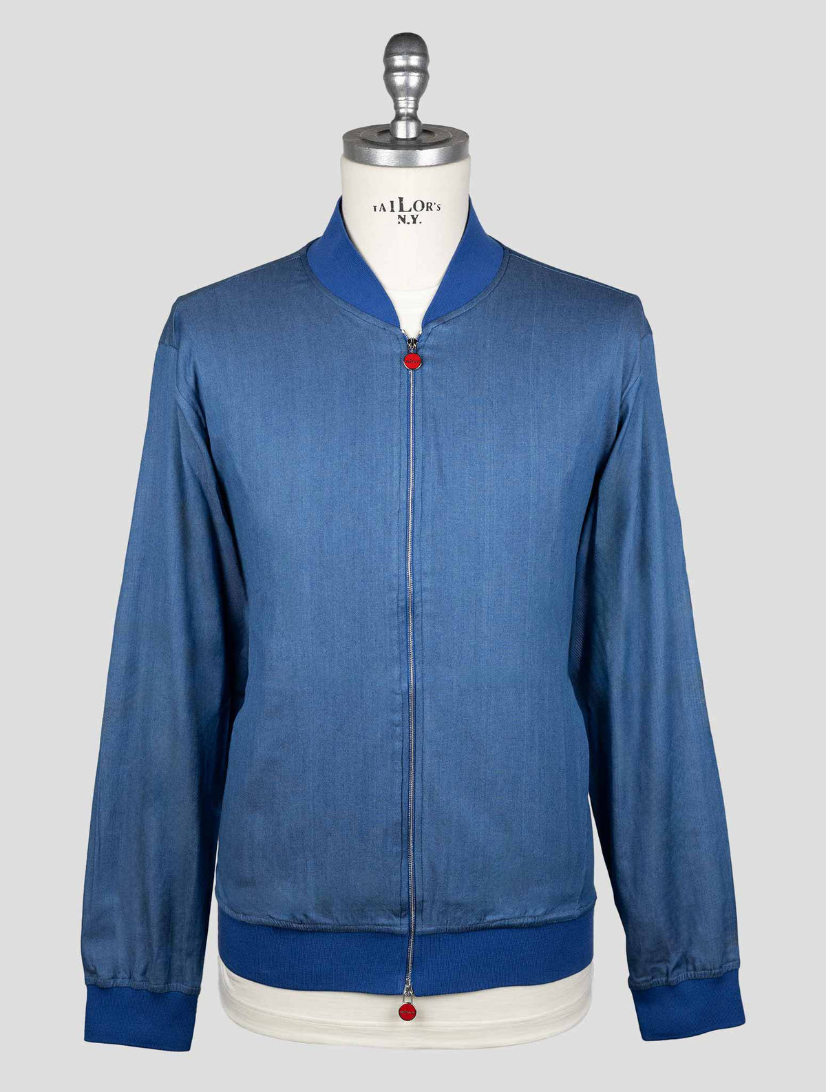Kiton Light Blue Cotton Ea Coat KCZ24 4