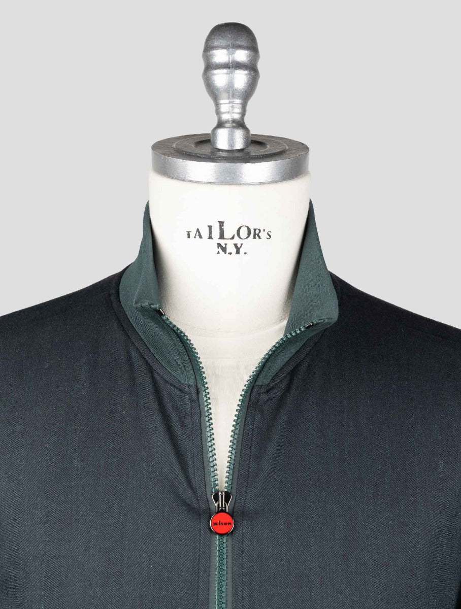 Kiton Dark Green Cotton Lyocell Coat B-ONE KCZ26 5