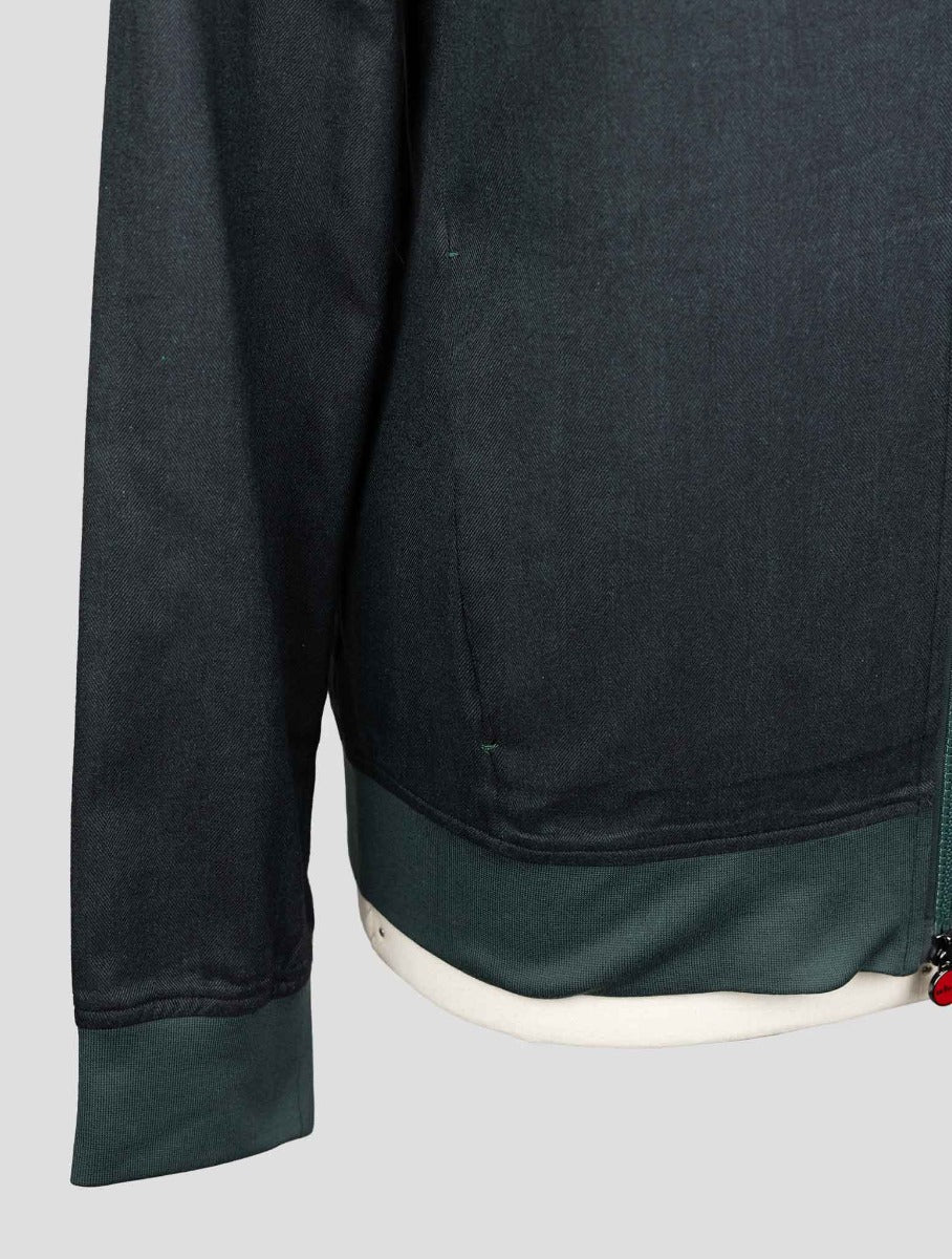 Kiton Dark Green Cotton Lyocell Coat B-ONE KCZ26 7