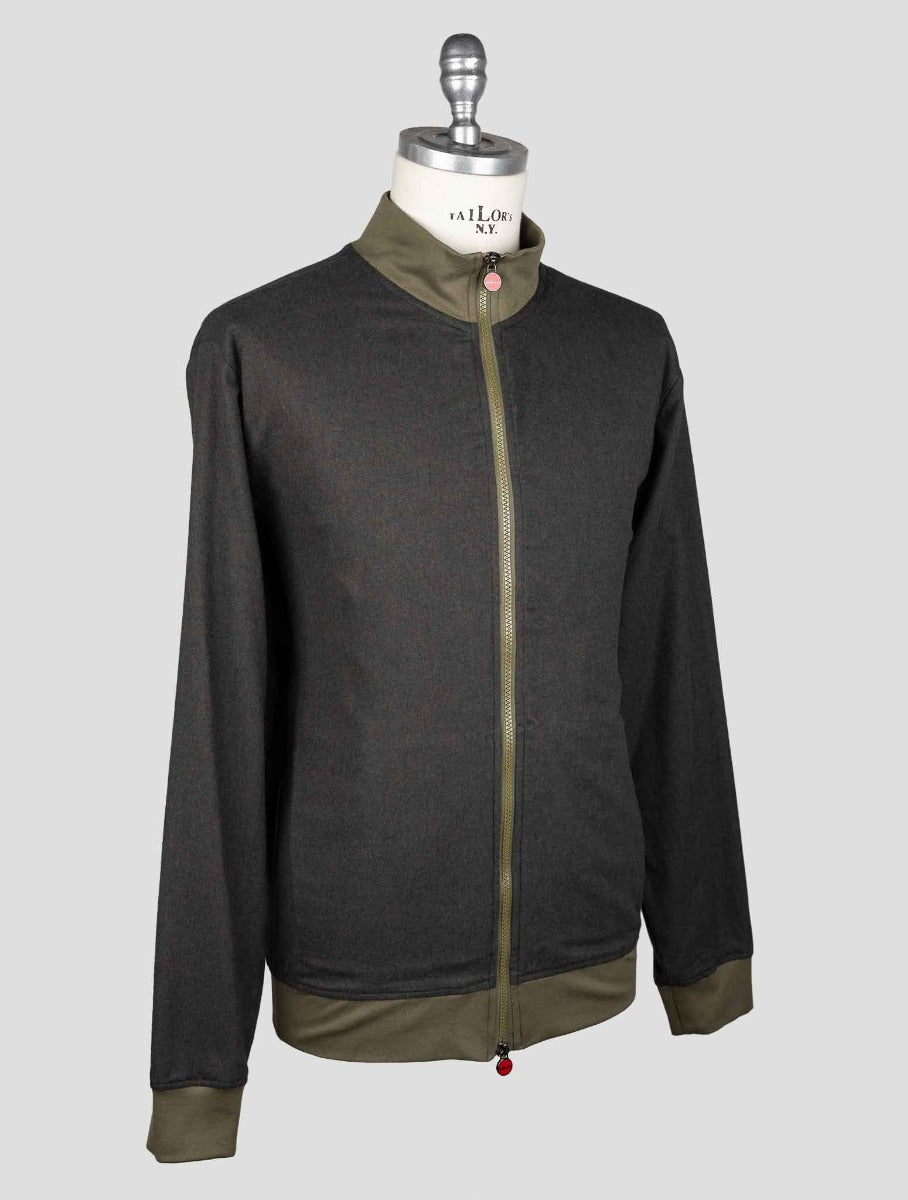 Kiton Dark Green Cotton Coat B-ONE KCZ25 3