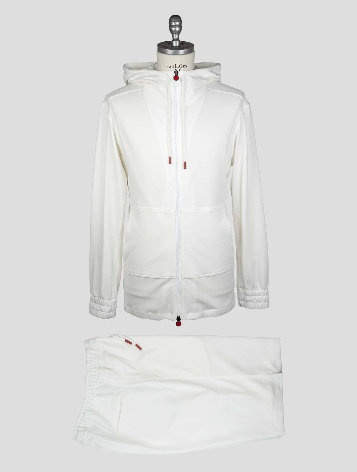 Kiton White Cotton Tracksuit Short Pants 1