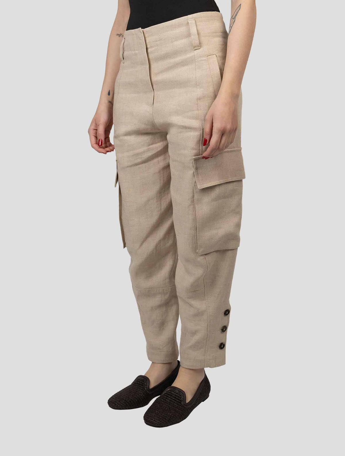 Brunello Cucinelli Beige Linen Pants CDJZ1 2