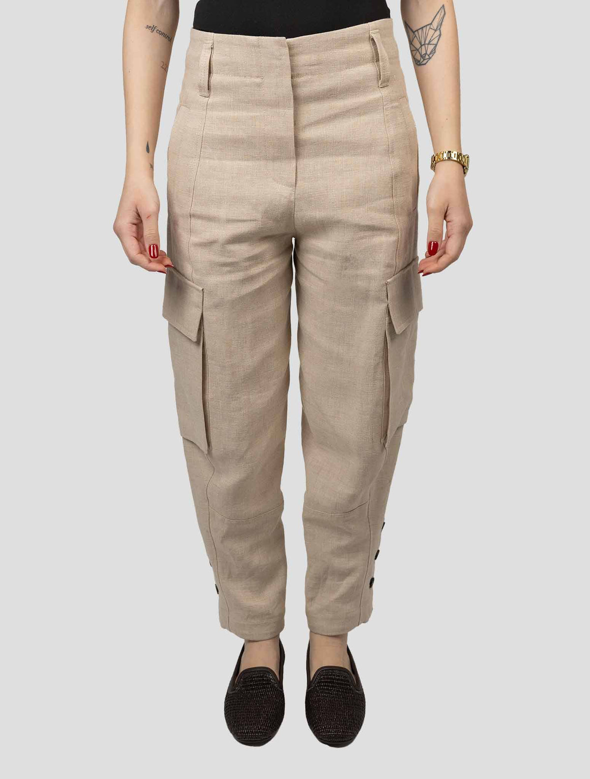 Brunello Cucinelli Beige Linen Pants CDJZ1 4