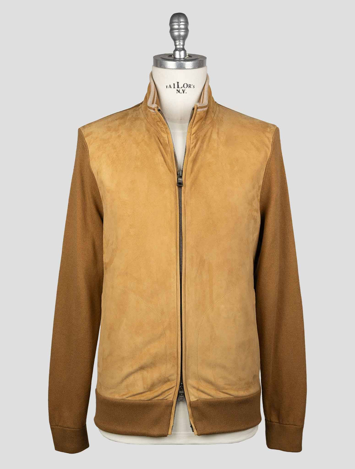 Fioroni Brown Cotton Cashmere Leather Suede Coat FCZ1 1