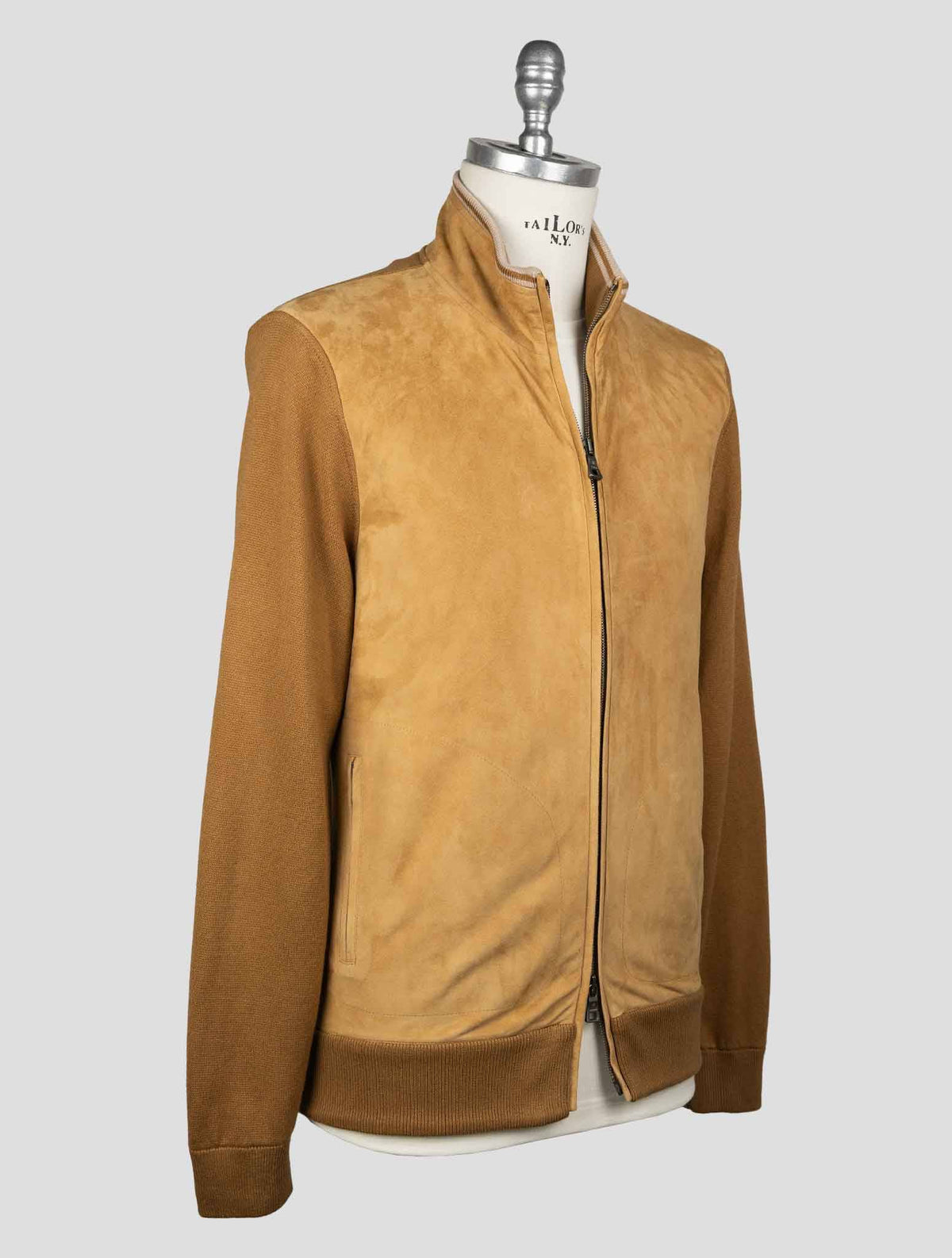Fioroni Brown Cotton Cashmere Leather Suede Coat FCZ1 2