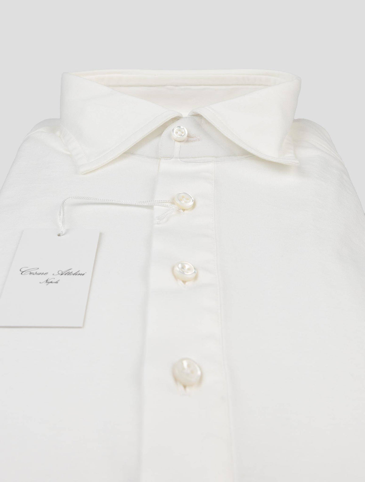 Cesare Attolini White Cotton Sweater Polo ASHZ3 2