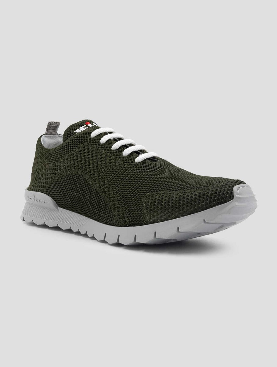 Kiton Green Cotton Ea Sneakers