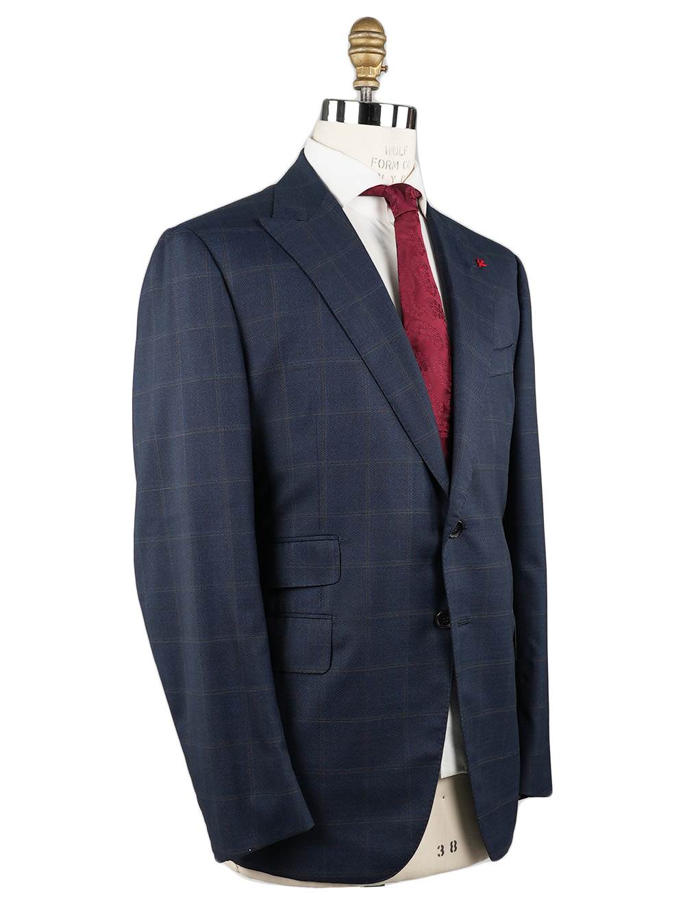 Isaia Isaia Blue Brown Wool 140'S Suit Blue / Brown 001