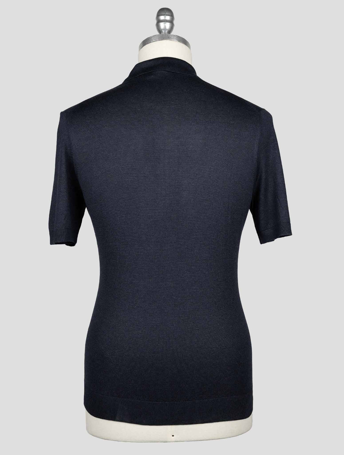 Barba Napoli Blue Silk Polo Half Zip BMZ1 4