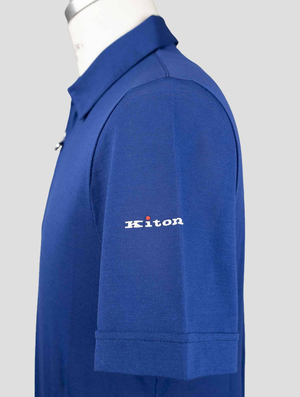 Kiton Blue Cotton Polo Half Zip 3