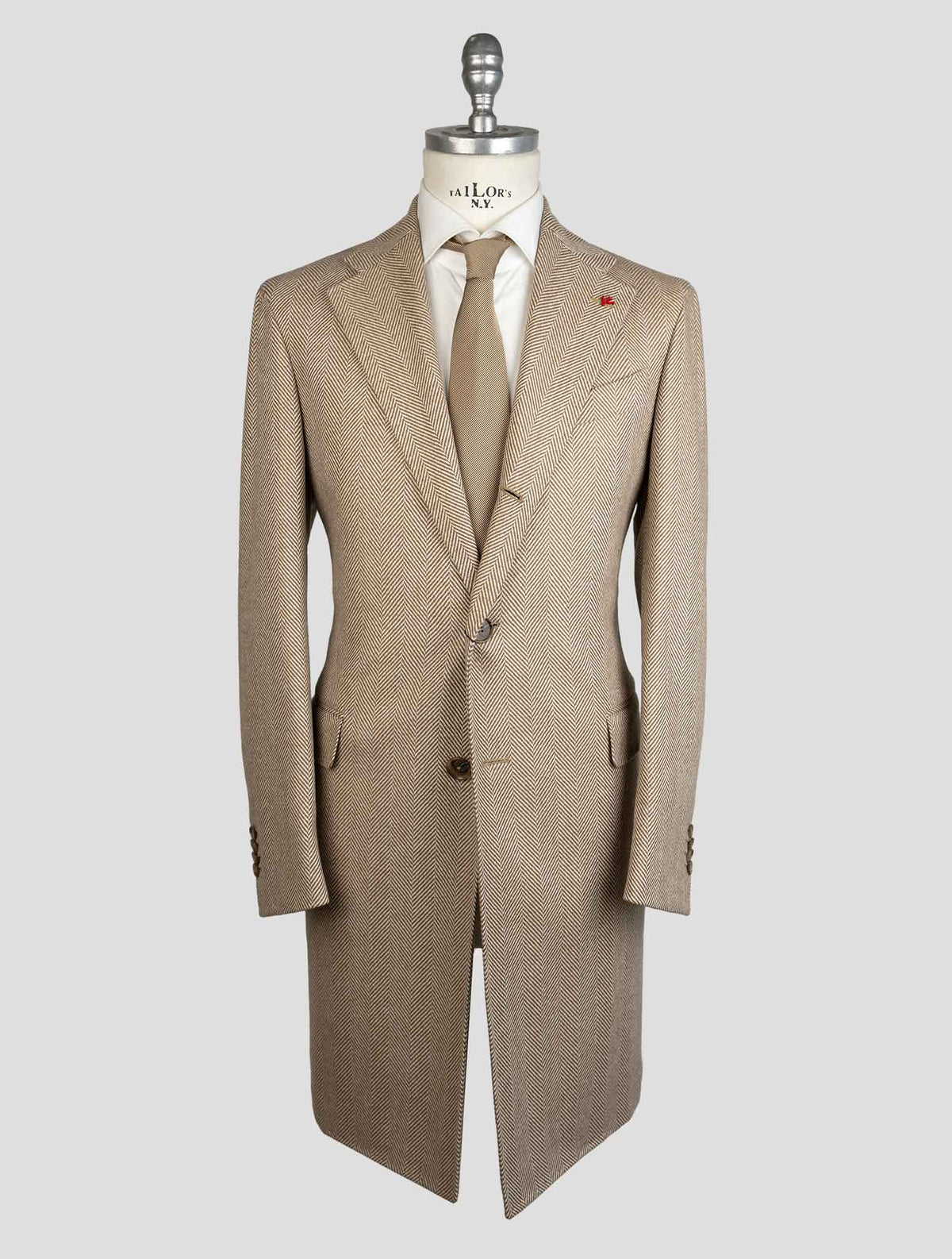 Isaia Beige Virgin Wool Overcoat 1
