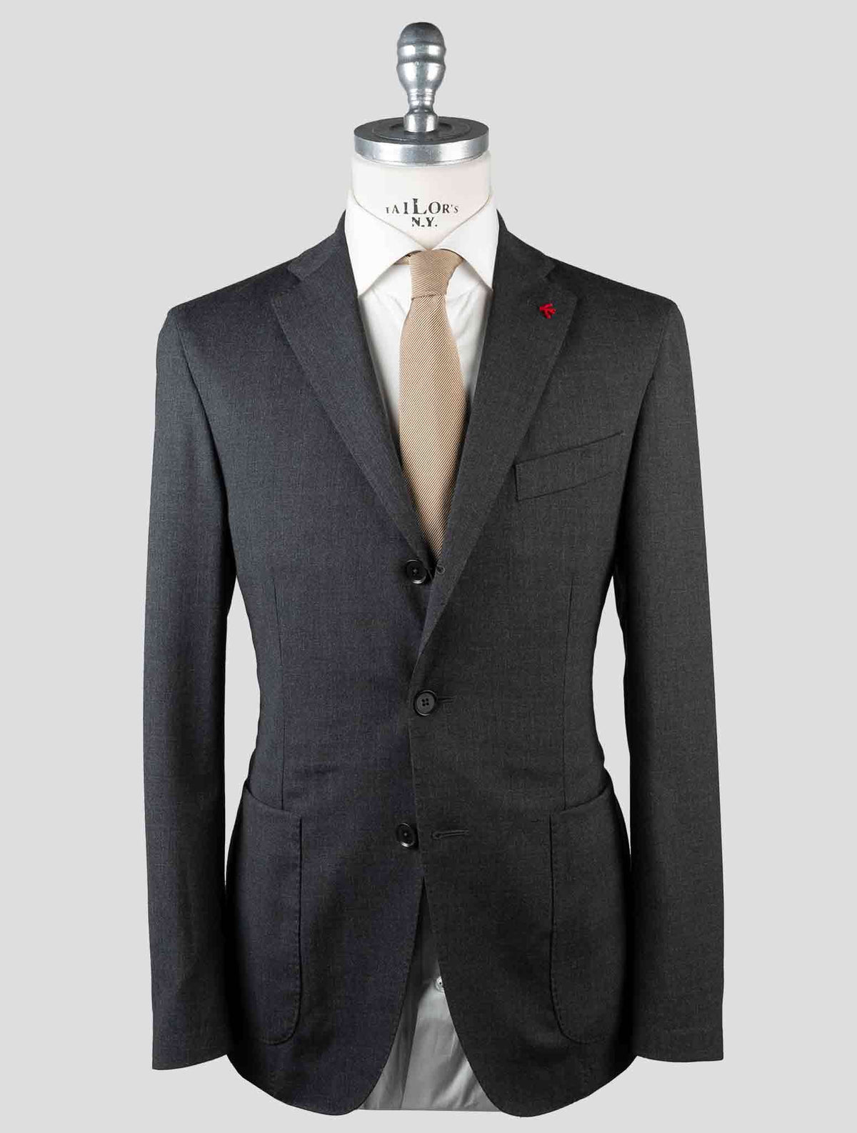 Isaia Dark Gray Wool Suit 1