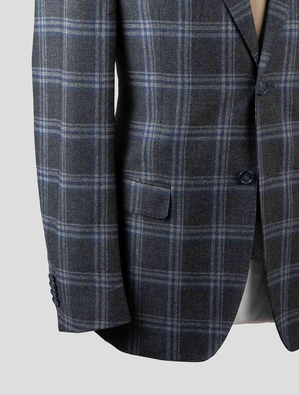 Isaia Gray Blue Virgin Wool Blazer 4