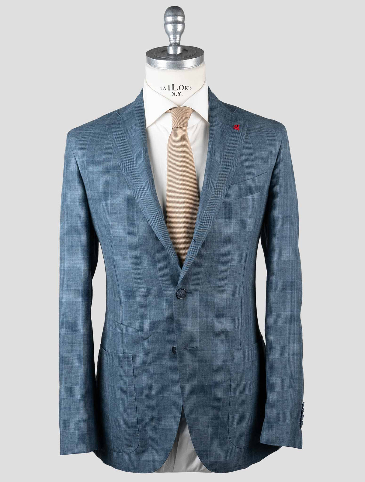 Isaia Blue Linen Wool Silk Blazer 1