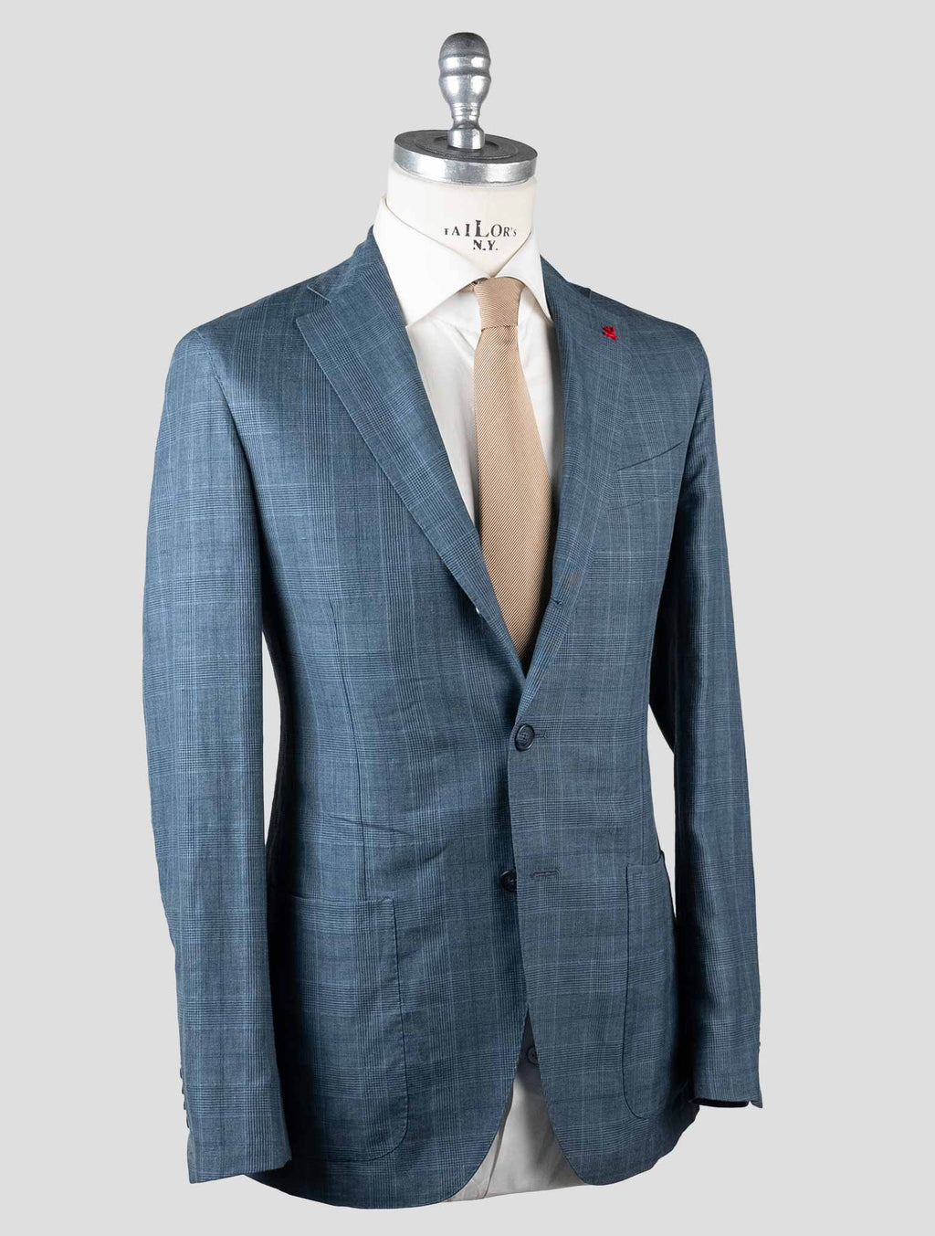 Isaia Blue Linen Wool Silk Blazer 2