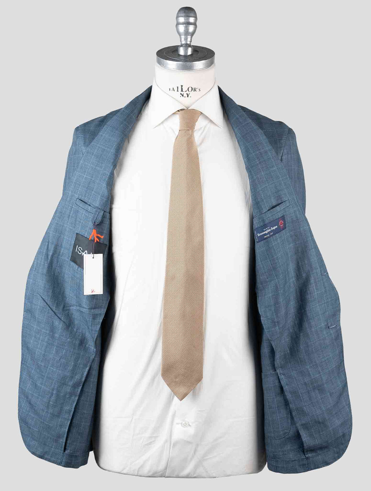 Isaia Blue Linen Wool Silk Blazer 6