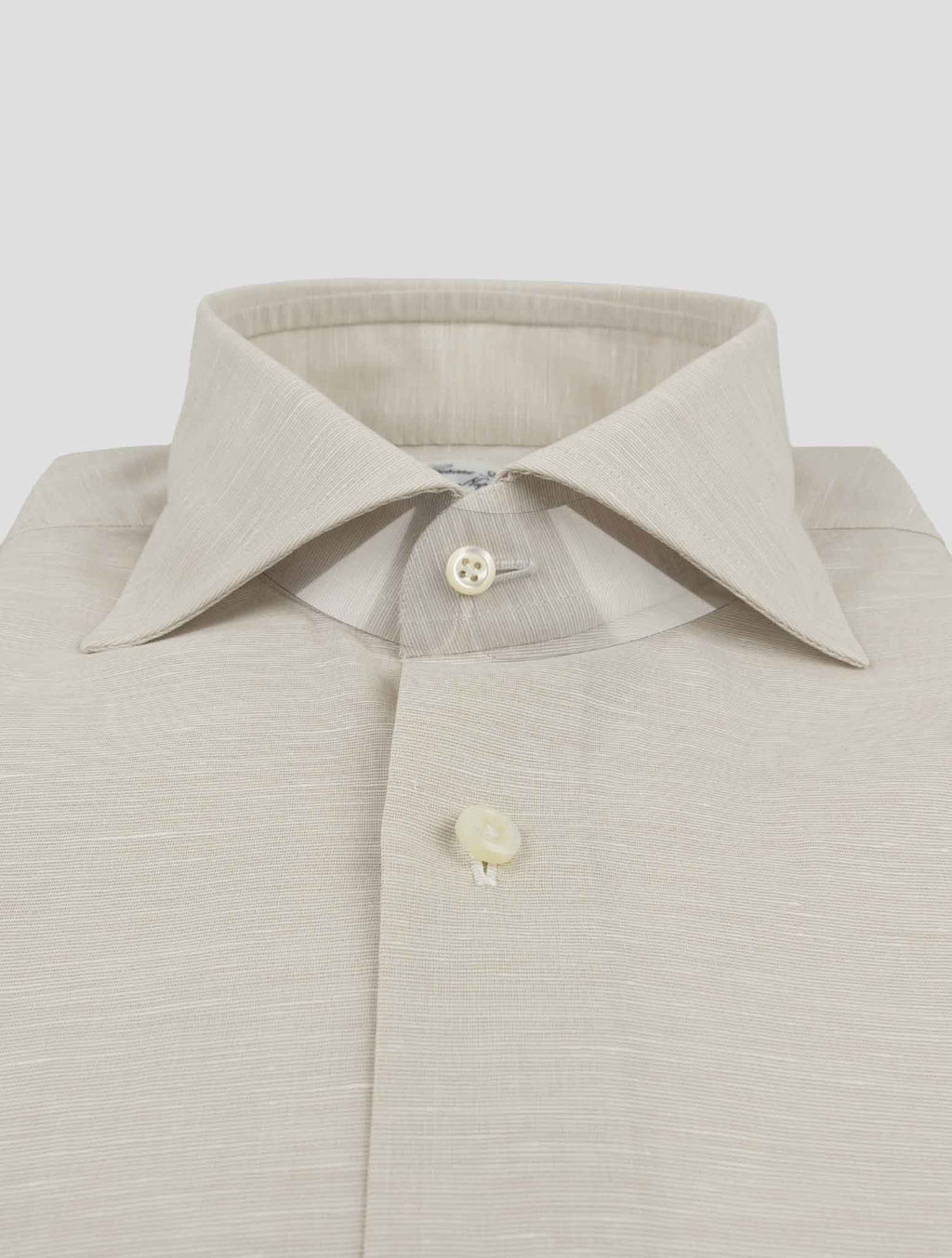 Cesare Attolini Beige Cotton Linen Shirt 2