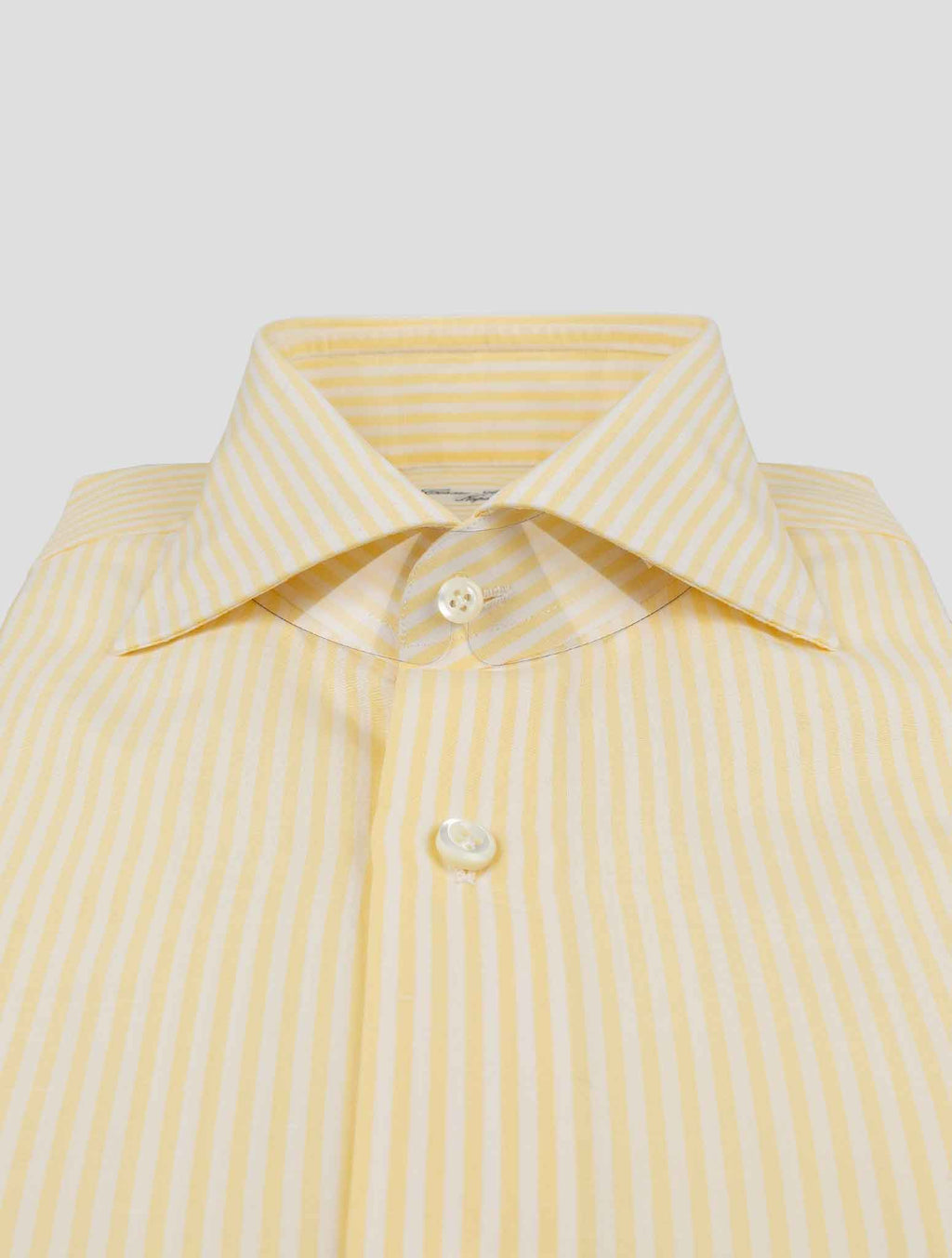 Cesare Attolini Yellow White Wool Linen Shirt 2