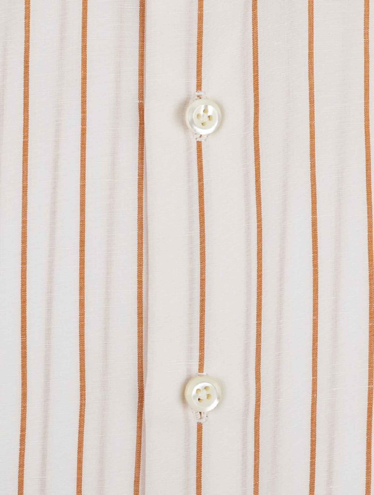 Cesare Attolini White Brown Cotton Linen Shirt 3