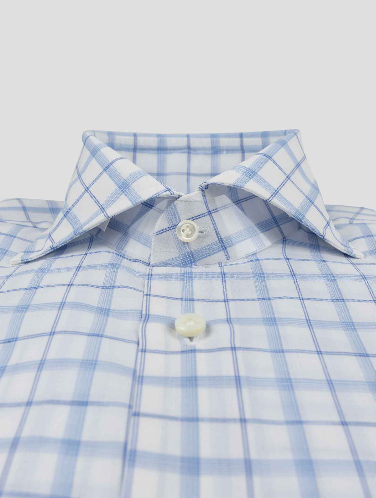 Cesare Attolini Light Blue White Cotton Linen Shirt 2