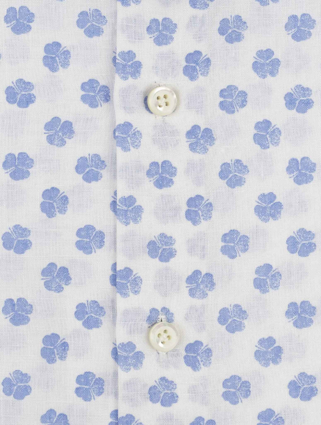 Cesare Attolini Blue White Cotton Linen Shirt 3