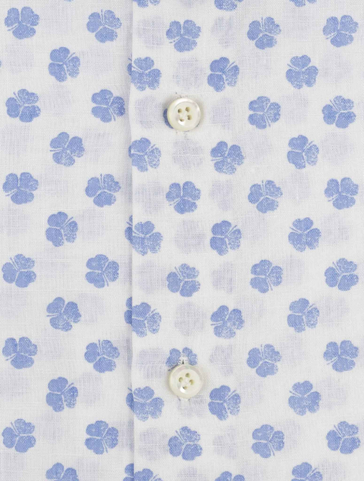 Cesare Attolini Blue White Cotton Linen Shirt 3