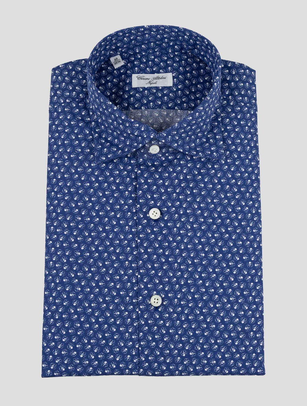Cesare Attolini Blue White Cotton Shirt 1