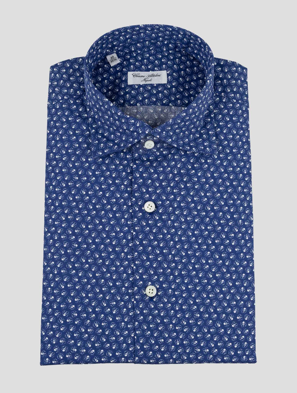 Cesare Attolini Blue White Cotton Shirt 1