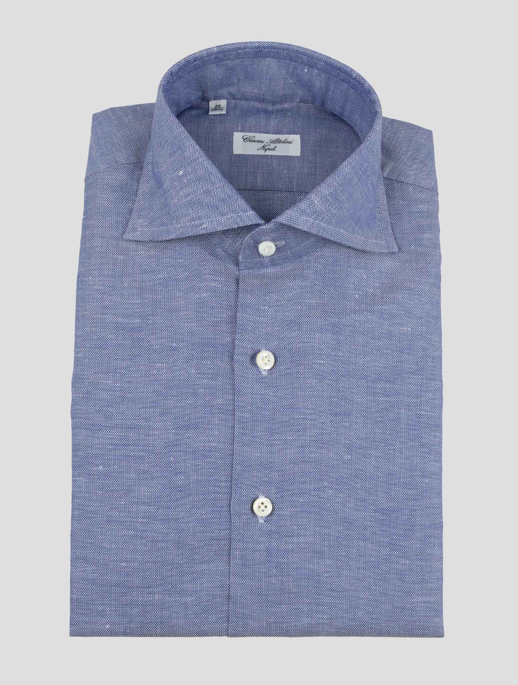 Cesare Attolini Blue Cotton Linen Shirt 1