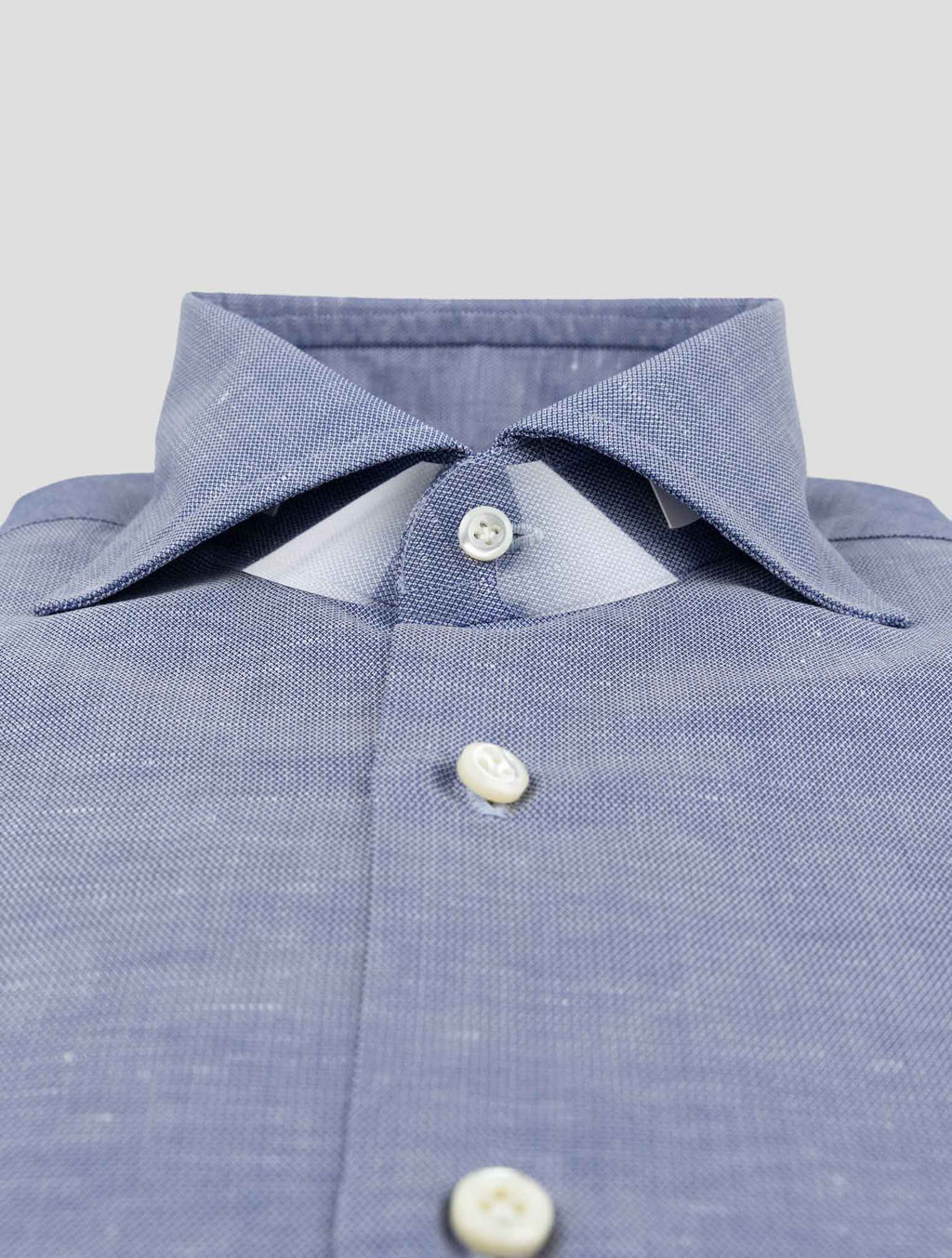 Cesare Attolini Blue Cotton Linen Shirt 2