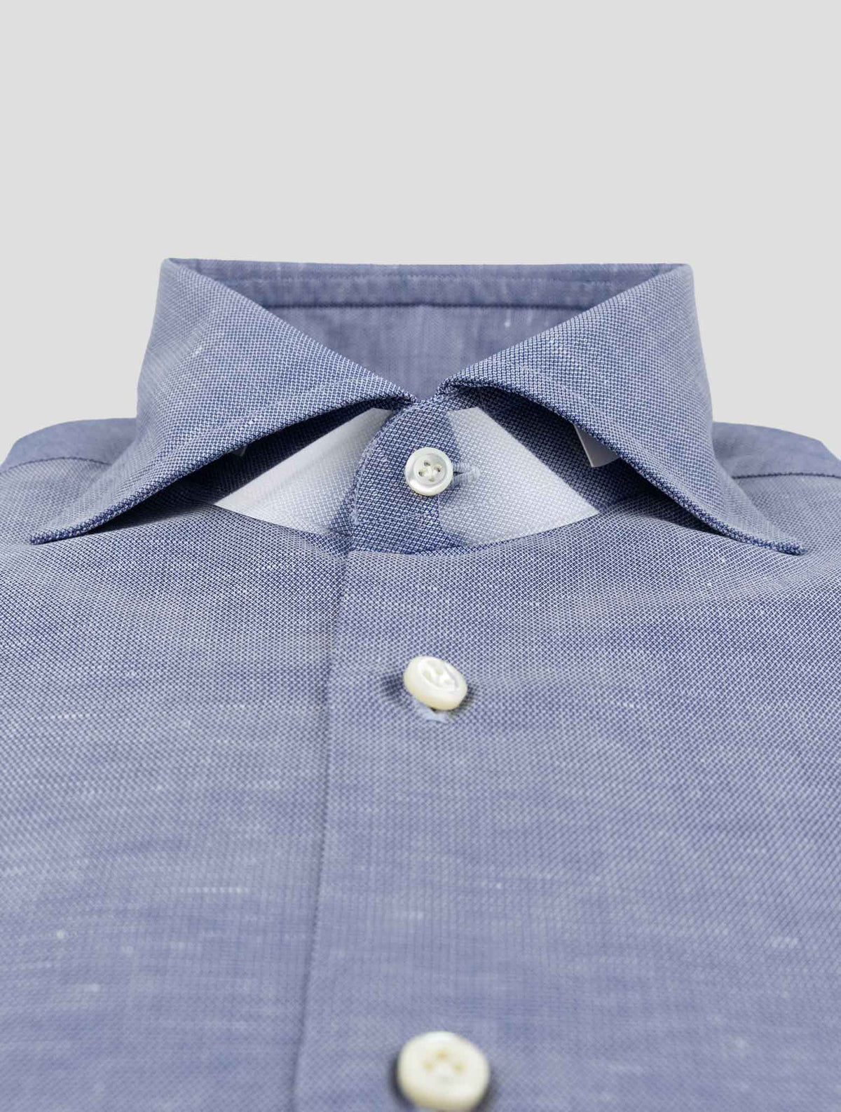 Cesare Attolini Blue Cotton Linen Shirt 2