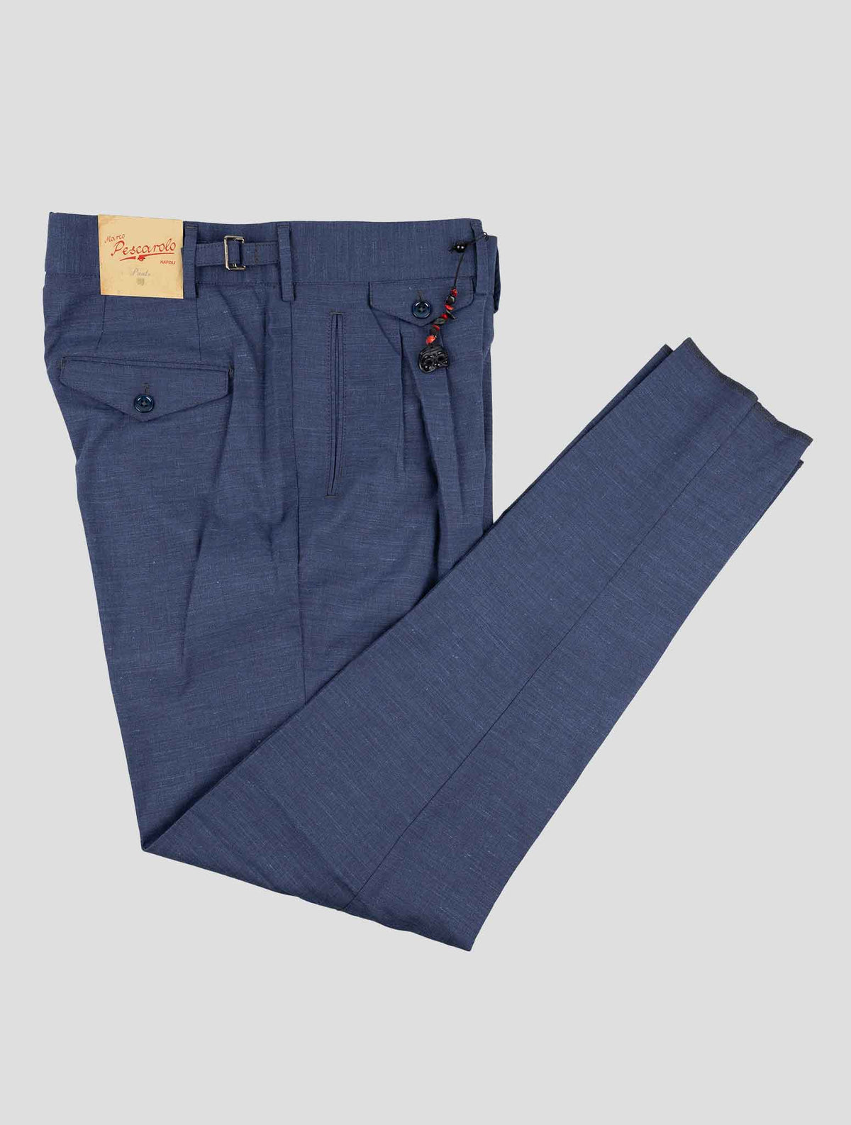 Marco Pescarolo Blue Virgin Wool Silk Linen Ea Pants 1