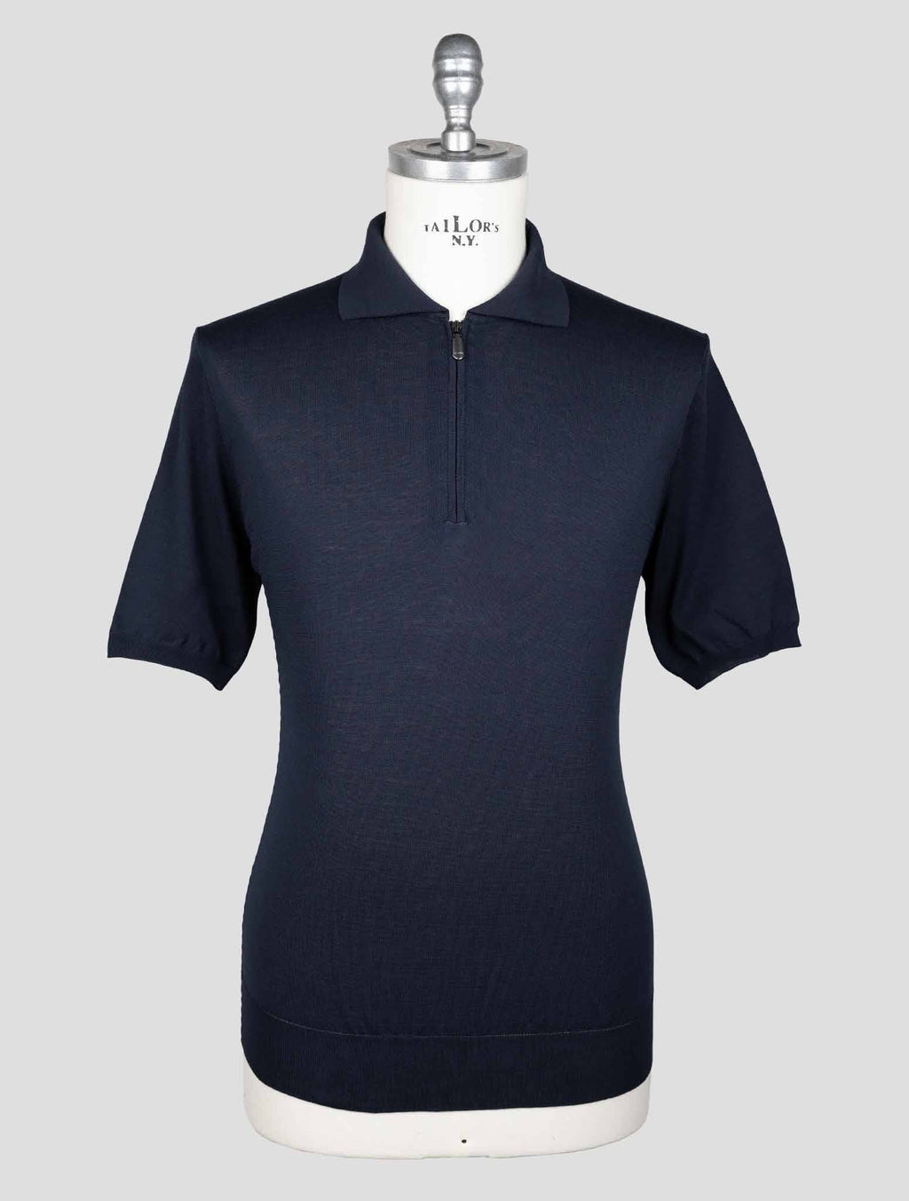 Cesare Attolini Dark Blue Cotton Polo AMZ8 1