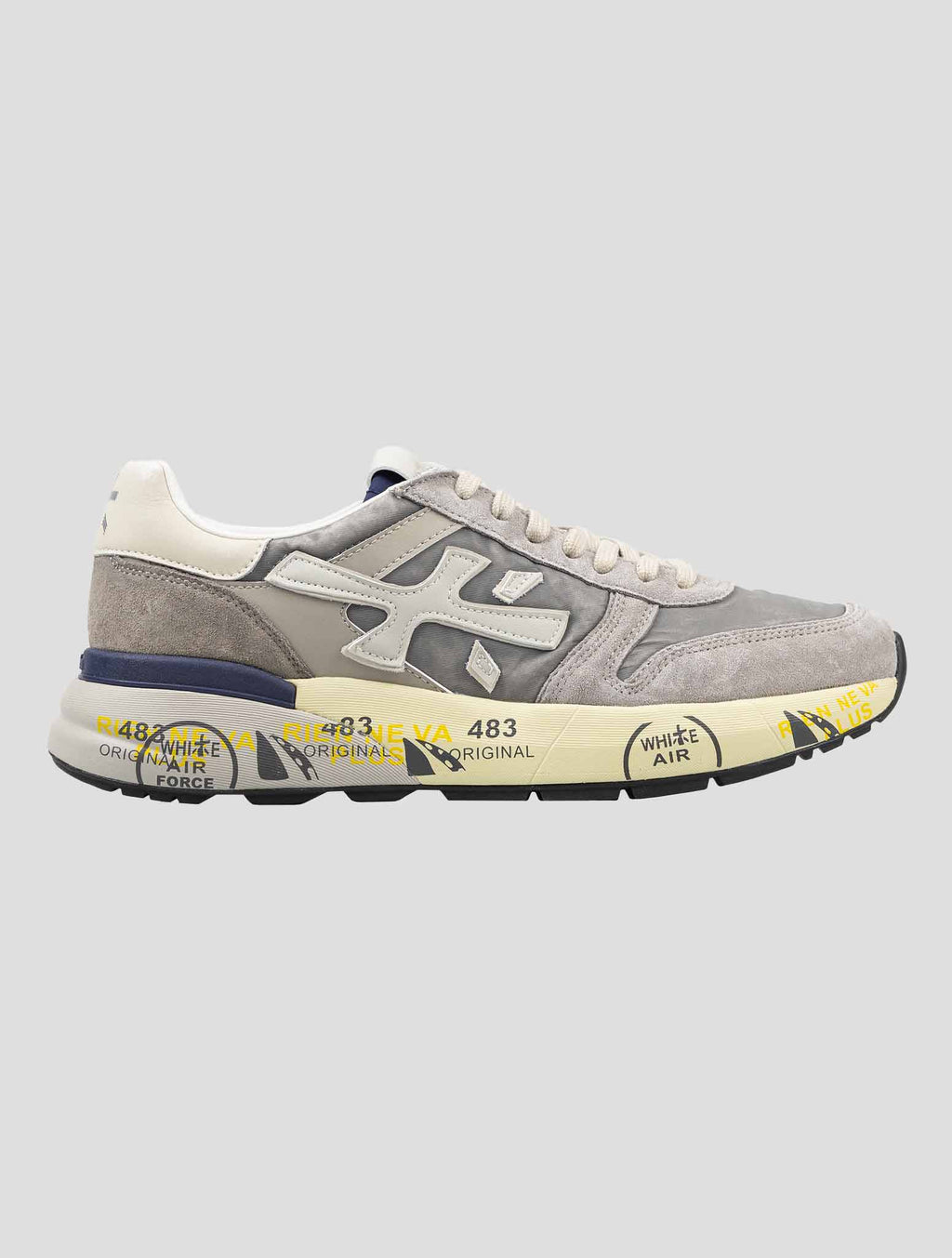 Premiata Gray Pa Leather Suede Pu Sneakers 3