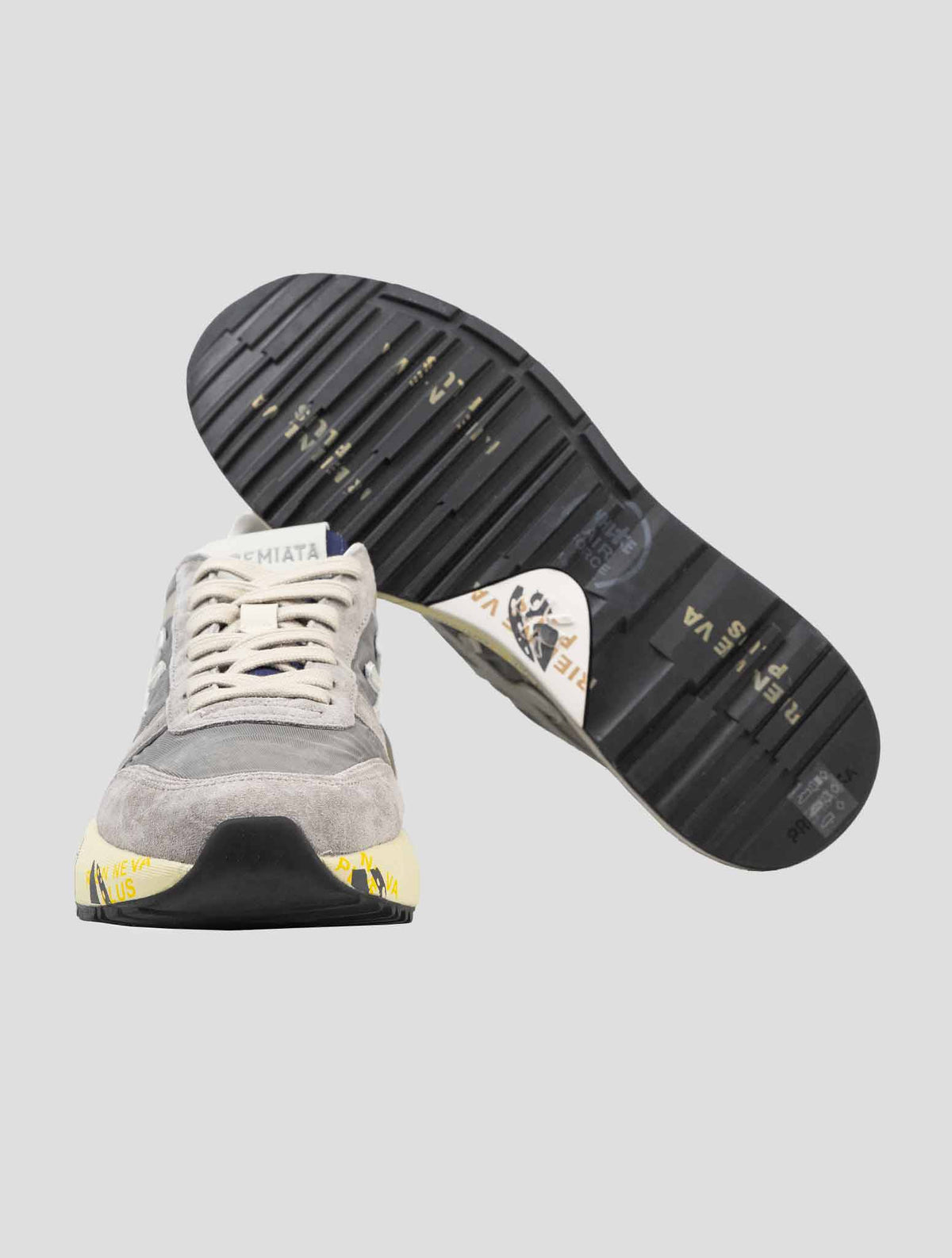 Premiata Gray Pa Leather Suede Pu Sneakers 4
